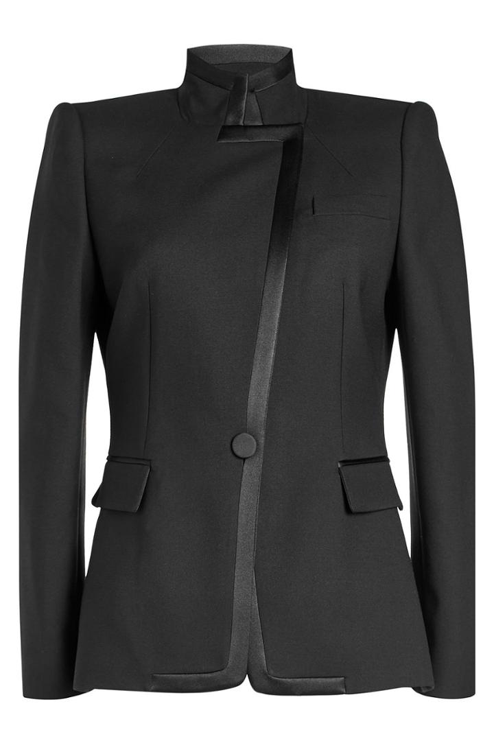 Alexander Mcqueen Alexander Mcqueen Asymmetric Blazer With Wool