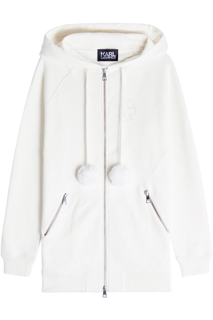 Karl Lagerfeld Karl Lagerfeld Hoodie With Faux Fur Pompoms