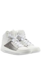 Dsquared2 Dsquared2 Embellished Leather Sneakers - White