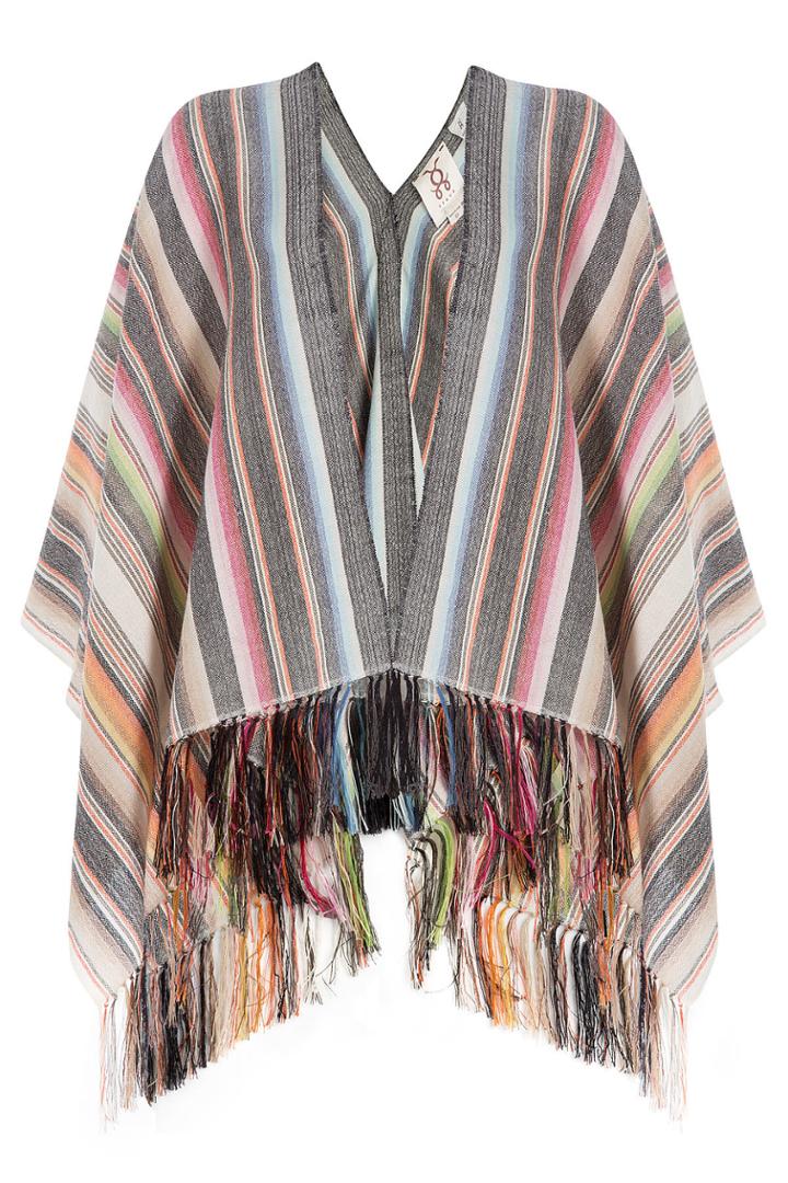 Figue Figue Striped Alpaca Poncho