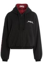 Vetements Vetements Printed Cotton Hoody With Extra Long Sleeves - Black