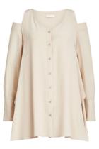 Nobi Talai Nobi Talai Silk Blouse With Cut-out Shoulders