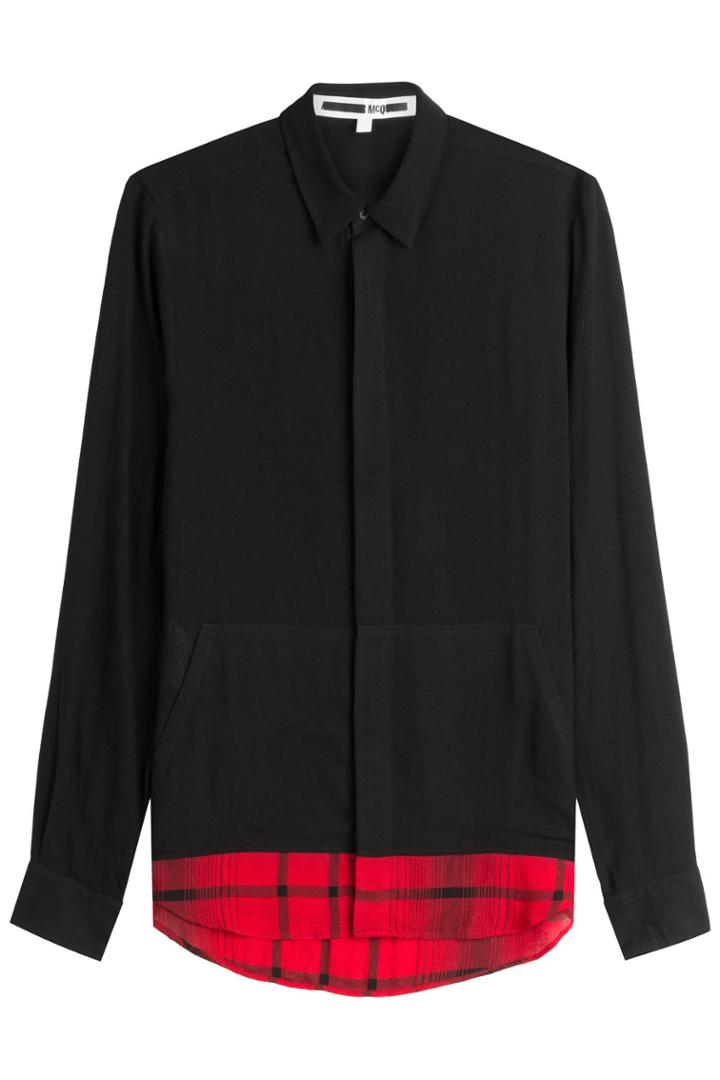 Mcq Alexander Mcqueen Mcq Alexander Mcqueen Shirt With Tartan Contrast - Black
