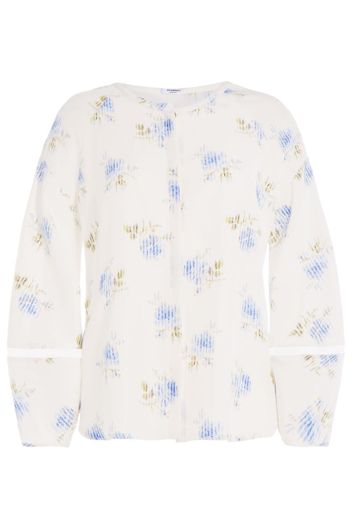 Vilshenko Vilshenko Printed Silk Blouse - White