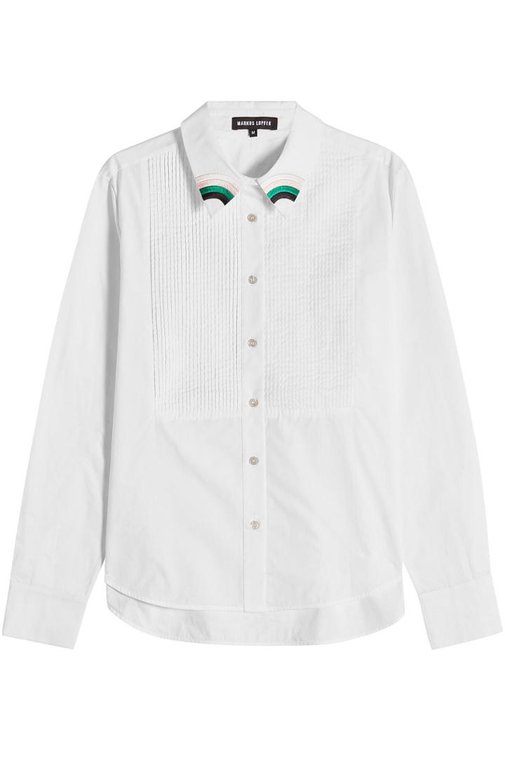 Markus Lupfer Markus Lupfer Penny Pintuck Cotton Shirt