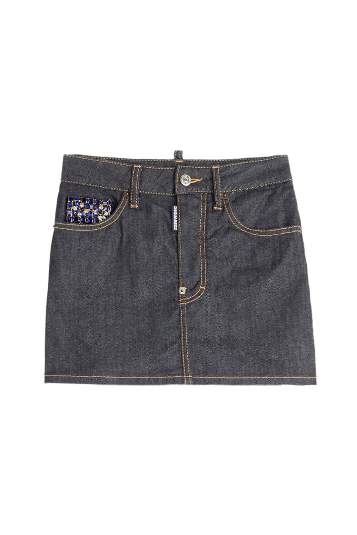 Dsquared2 Dsquared2 Denim Skirt With Crystal Embellishment - Blue
