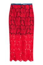 Preen Preen Lace Midi Skirt - Red
