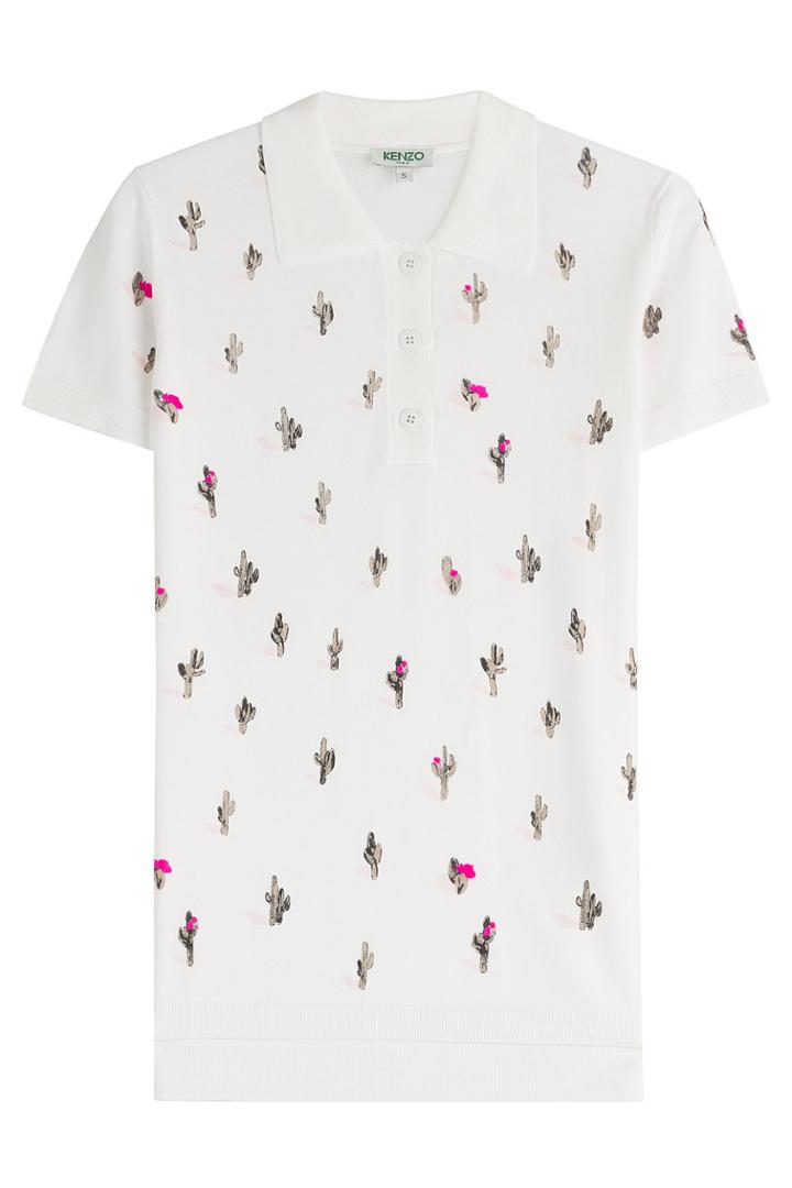 Kenzo Kenzo Cactus Print Polo Shirt - Multicolored