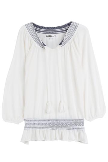 Claudia Schiffer For Tse Claudia Schiffer For Tse Cashmere Knit Peasant Top - White