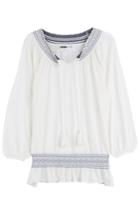 Claudia Schiffer For Tse Claudia Schiffer For Tse Cashmere Knit Peasant Top - White
