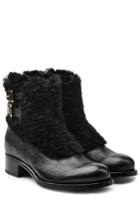 Rupert Sanderson Rupert Sanderson Leather Ankle Boots With Fur - Black