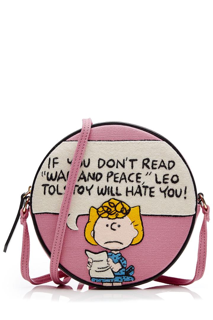 Olympia Le-tan Olympia Le-tan Embroidered Cotton War And Peace Shoulder Bag - Pink