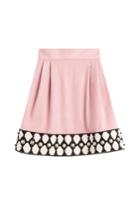 Olympia Le-tan Olympia Le-tan Embellished Wool Skirt - Rose