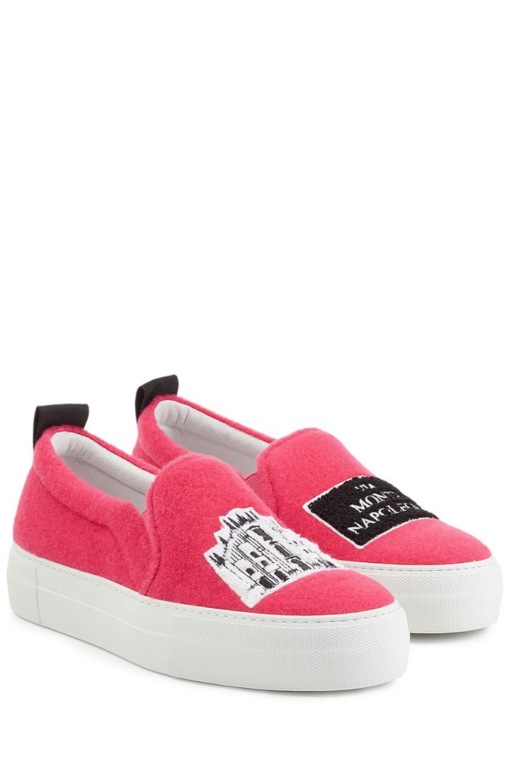 Joshua Sanders Joshua Sanders Felted Wool Slip-on Sneakers - Pink