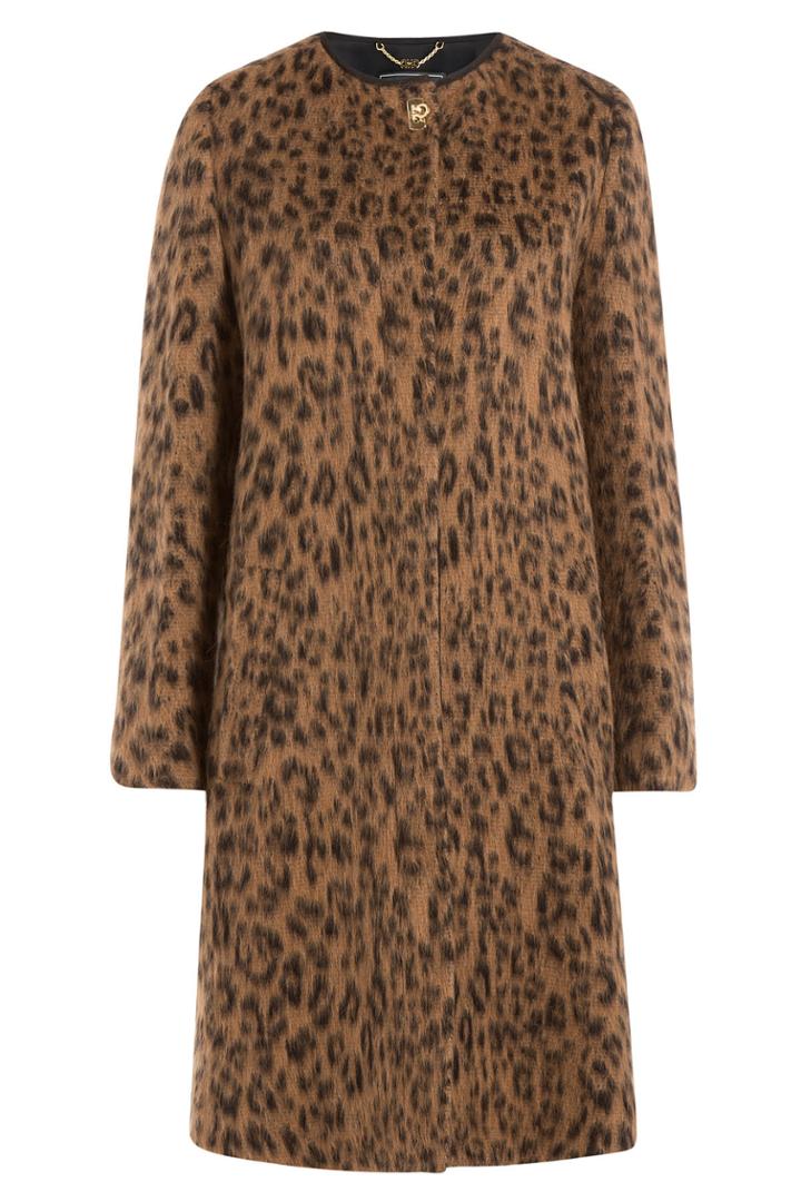 Salvatore Ferragamo Salvatore Ferragamo Wool-alpaca Leopard Print Coat - Animal Print