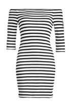 Zoe Karssen Zoe Karssen Striped Dress With Bardot Neckline