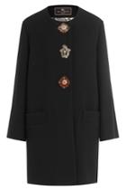 Etro Etro Wool Coat With Jeweled Buttons - Black