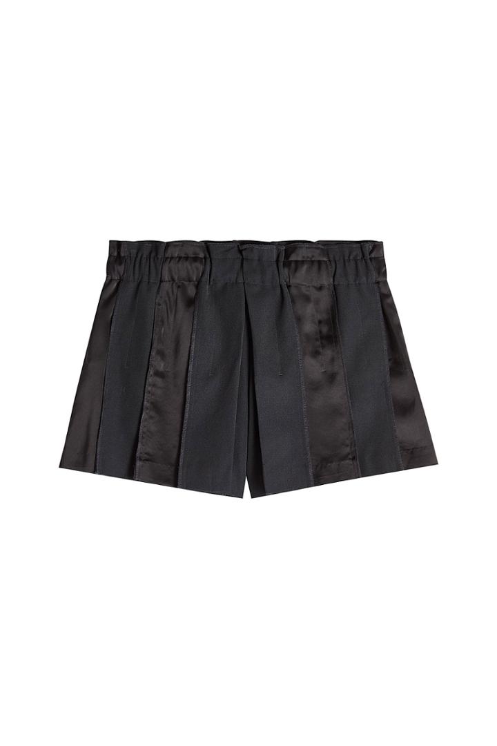 Dkny Dkny Wool Shorts With Satin - Black
