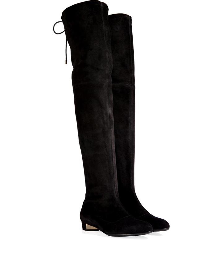 Vionnet Suede Over-the-knee Flat Boots In Black