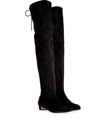 Vionnet Suede Over-the-knee Flat Boots In Black
