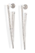 Lynn Ban Lynn Ban Sterling Silver V Earrings With Diamonds