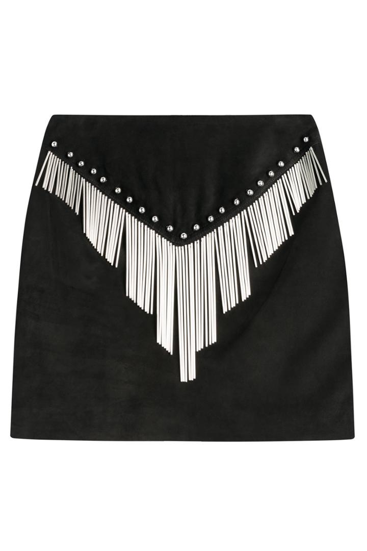 Anthony Vaccarello Anthony Vaccarello Suede Mini Skirt - Black