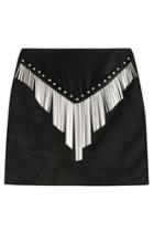 Anthony Vaccarello Anthony Vaccarello Suede Mini Skirt - Black