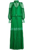 Roberto Cavalli Roberto Cavalli Silk Dress With Lace And Pleats