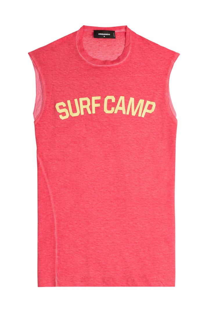 Dsquared2 Dsquared2 Printed Cotton Tank With Linen