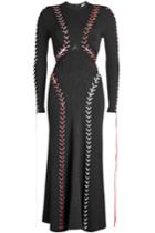 Alexander Mcqueen Alexander Mcqueen Bouclé Dress With Wool, Silk And Leather Lace-up Detail