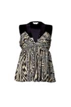 Givenchy Givenchy Black/olive Patterned Silk Top - Multicolored