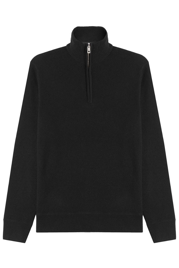 Rag & Bone Rag & Bone Merino Wool Zipped Pullover - Black