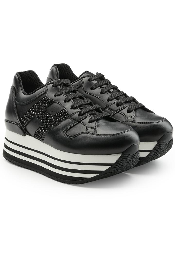 Hogan Hogan Embellished Leather Sneakers With Platform