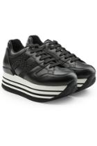 Hogan Hogan Embellished Leather Sneakers With Platform
