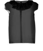 Fendi Sheer Silk Ruffle Neck Top