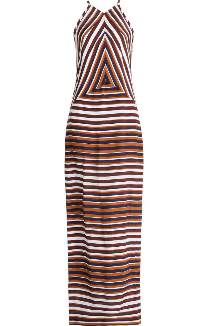 Kenzo Breton Stripe Silk Maxi Dress