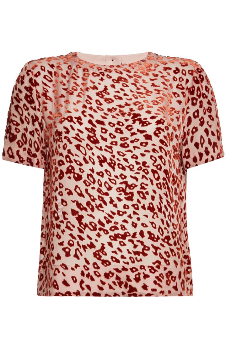 Rag & Bone Rag & Bone Gia Animal Print T-shirt With Silk