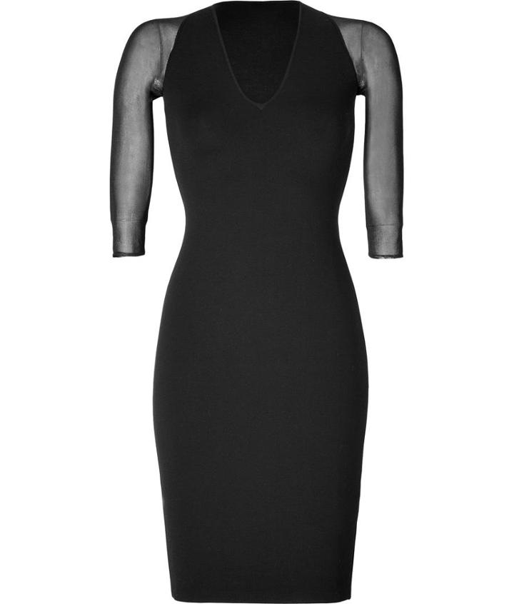 Ralph Lauren Collection V-neck Sweater Dress With Sheer Sleeves
