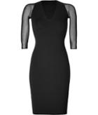 Ralph Lauren Collection V-neck Sweater Dress With Sheer Sleeves