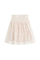 R.e.d. Valentino R.e.d. Valentino Cotton Skirt With Lace Overlay - Beige