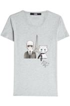Karl Lagerfeld Karl Lagerfeld Printed Cotton T-shirt With Sequin Embellishment