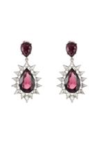 Kenneth Jay Lane Kenneth Jay Lane Faceted Earrings With Crystals - Silver