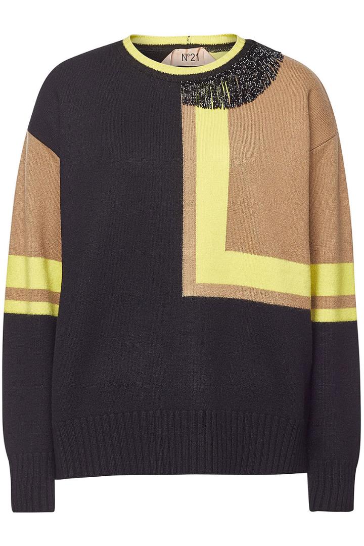 N 21 N°21 Embellished Wool Pullover