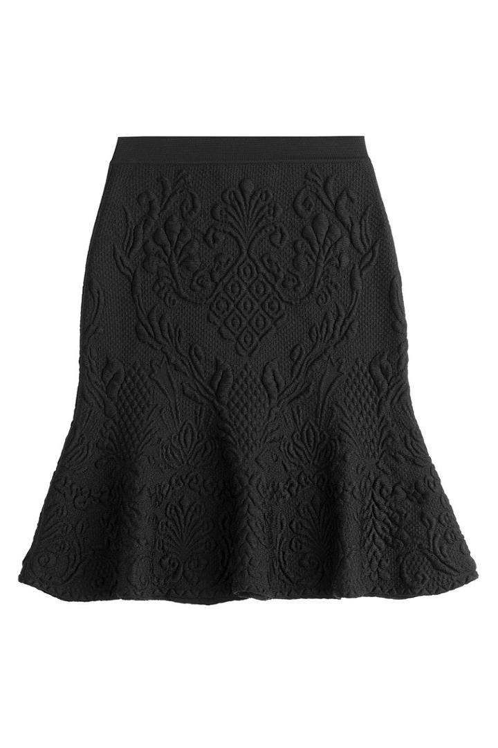Alexander Mcqueen Alexander Mcqueen Fluted Skirt With Wool