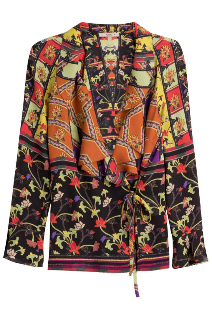 Etro Etro Printed Silk Blouse With Ruffles