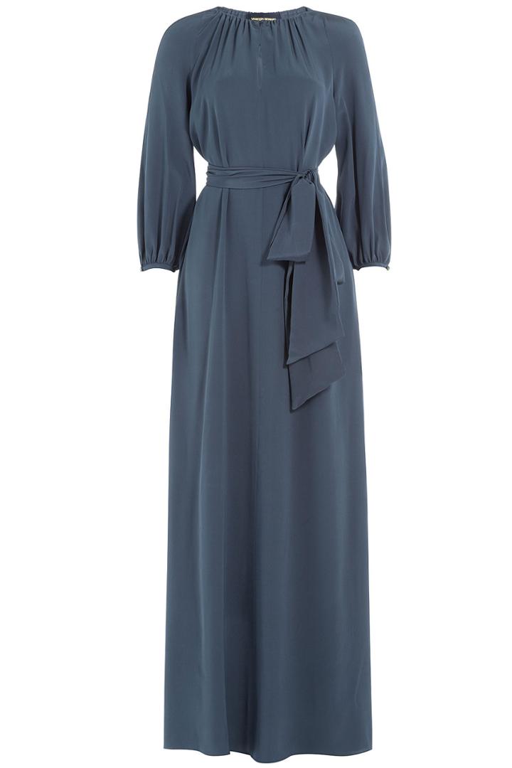 Vanessa Seward Vanessa Seward Floor Length Silk Dress - Blue