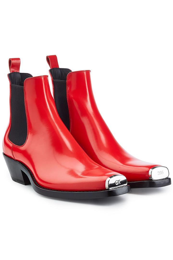 Calvin Klein 205w39nyc Calvin Klein 205w39nyc Western Chris Leather Ankle Boots