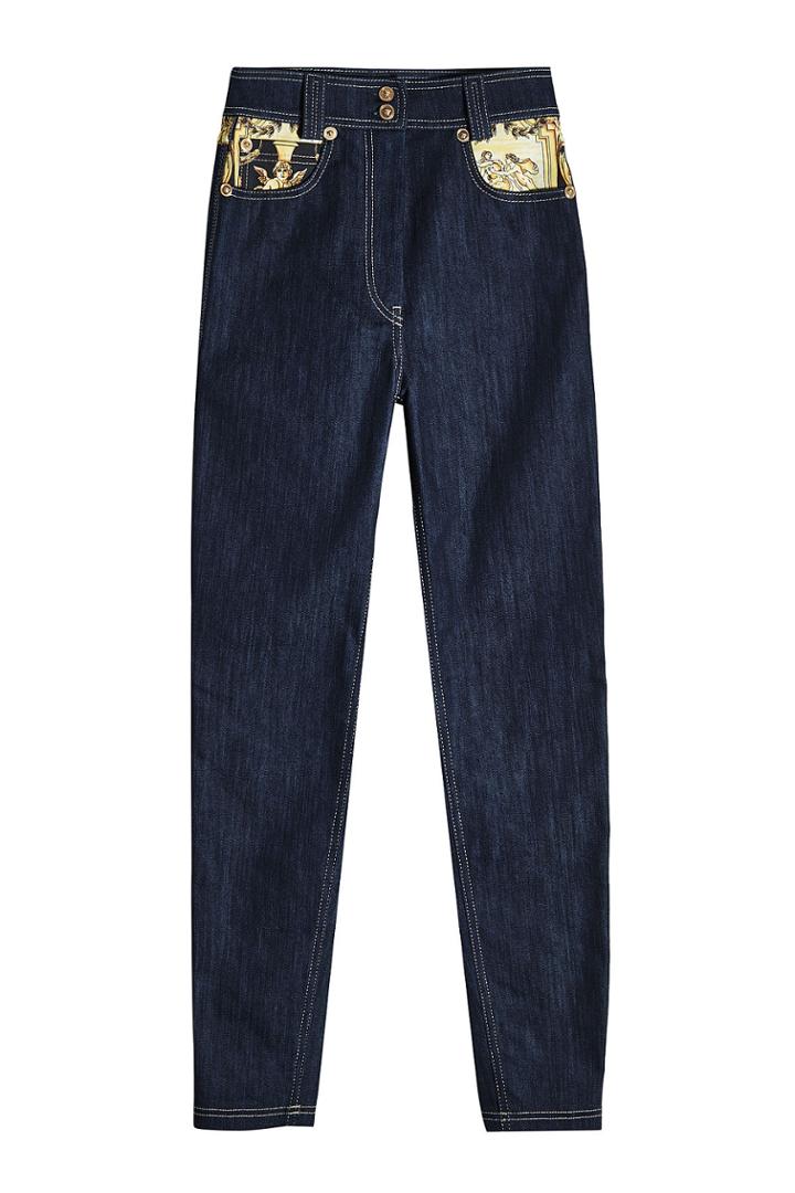 Versace Versace Skinny Denim With Printed Pockets
