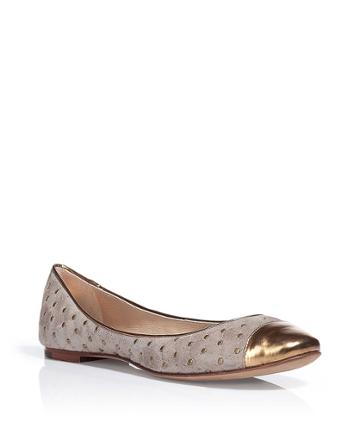 Gold Bronze/Smoke Studded Ballerina Flats
