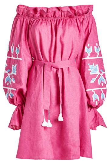 March11 March11 Embroidered Linen Mini Dress